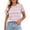 *Pink, variant on ClodeEU Women's Crew Neck Short Sleeve Striped T-Shirt,Slim Casual Summer Tee Top Green,Women's Plus L