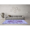 thumbnail image 3 of Ahgly Company Machine Washable Indoor Square Geometric Blue Traditional Area Rugs, 5' Square, 3 of 4