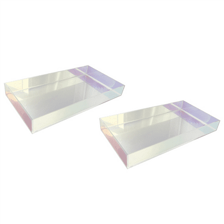 

2X Acrylic Transparent Water Cup Tray Teacup Jewelry Storage Tray Creative Simple Color Dessert Decorative Tray