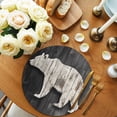 thumbnail image 2 of Round Placemats Abstract White Bear Painting 15 inch Set of 4 Table Mats for Dining Table Black Wood Grain Heat Resistant Non-Slip Kitchen & Home Decorative Place Mat Set, 2 of 8