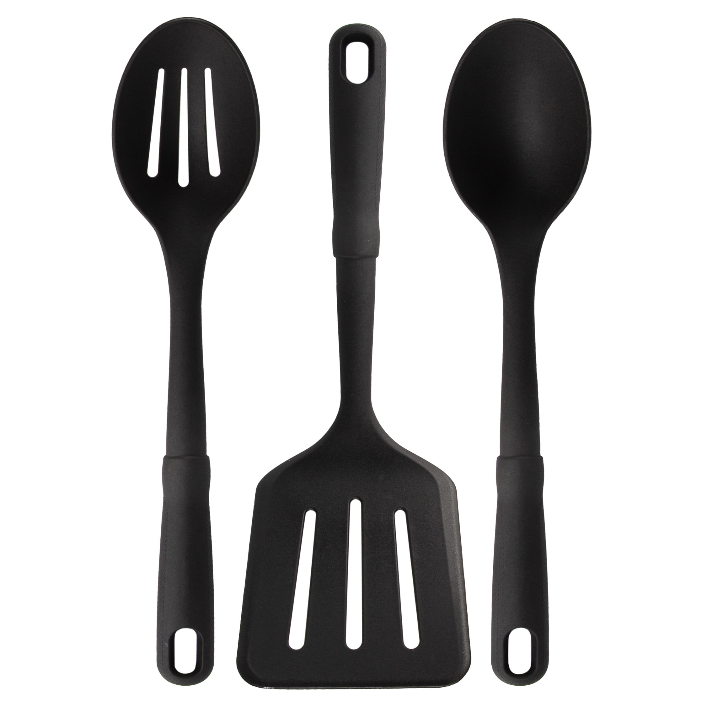 Akurn 3-piece Kitchen Utensil Set, Plastic Cooking Set Includes  Cooking/Serving Spoon, Slotted Turner/Flipper and Serving Fork, 10-inch  Cooking