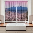 thumbnail image 2 of Ambesonne Mountain Kitchen Curtains, Spring Season Violet Tones, 55"x45", Lilac and Multicolor, 2 of 3