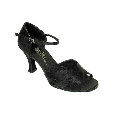 Very Fine Ballroom Dance Shoes Ladies 6030 Black 2 5 Inch Heel 7 Us