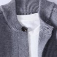thumbnail image 7 of Sweater Cardigans for Men Button up Long Sleeve Soft Knit Jackets Loose Casual Fall Winter Outerwear Knitwear (M, Gray A), 7 of 7