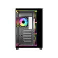 thumbnail image 3 of DIYPC IDX3-ATX-ARGB Black Dual USB3.0/ Type C Tempered Glass ATX Gaming Computer Case w/ Dual Tempered Glass Panel and 4 x ARGB PWM Fans (Pre-Installed). Integrated ARGB Light Strip., 3 of 11