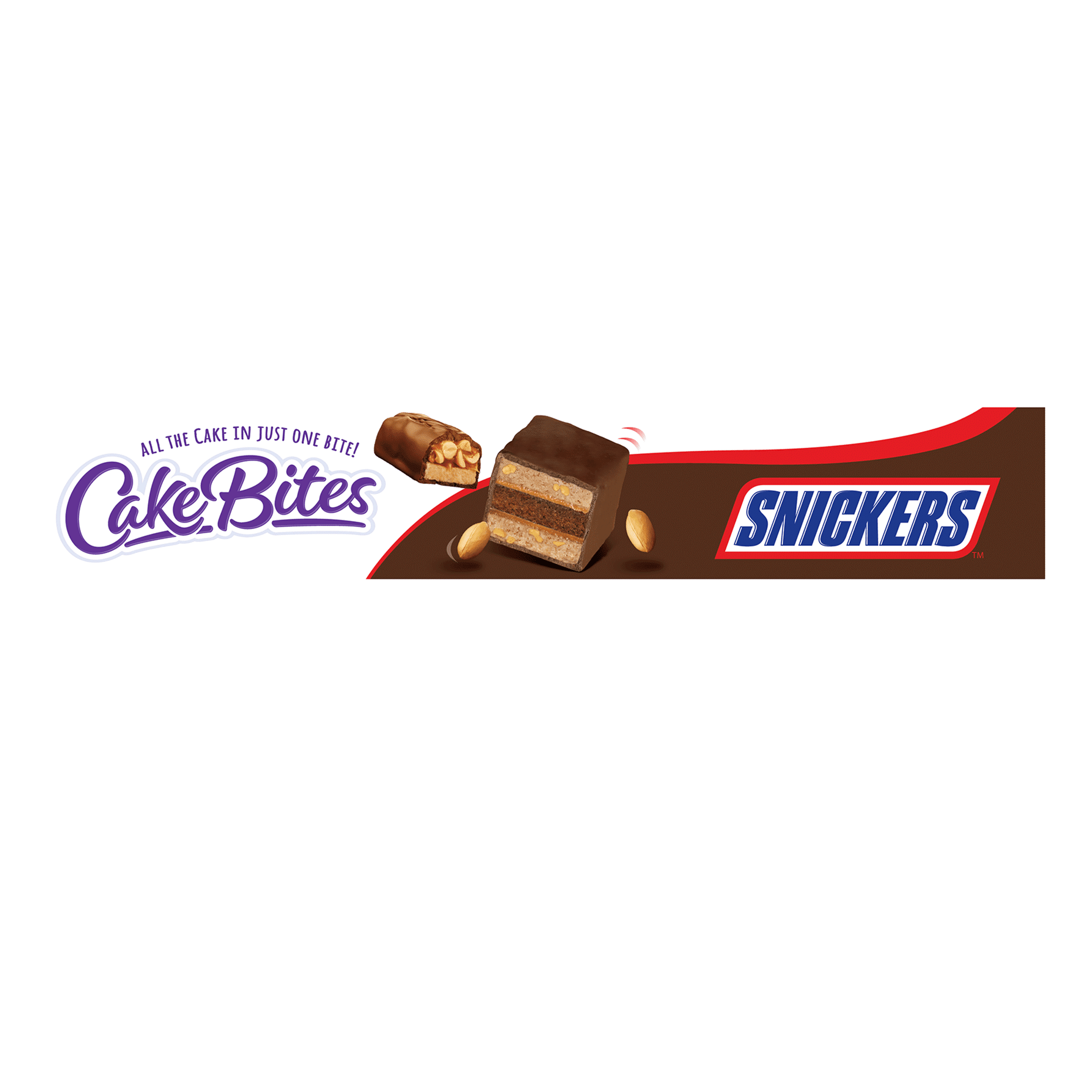 CakeBites Snickers, 4 Grab & Go Family Size Mini Cakes, 7oz, Shelf Stable