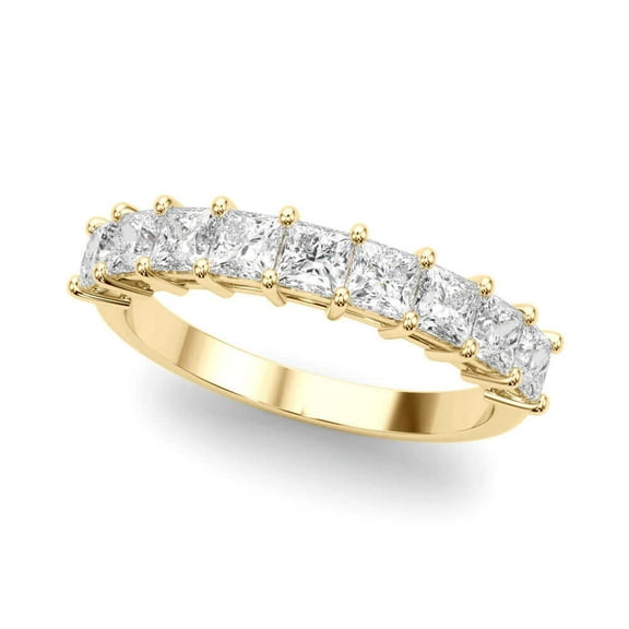 1 carat - 2 carat 9-Stone 14K Princess Cut Diamond Anniversey Wedding Band for Women (F-G / VS-SI)| 14K Gold | Lab Grown Diamond | Princess Cut Diamond Anniversry Band| F-G Color, VS-SI Clarity |30 Da