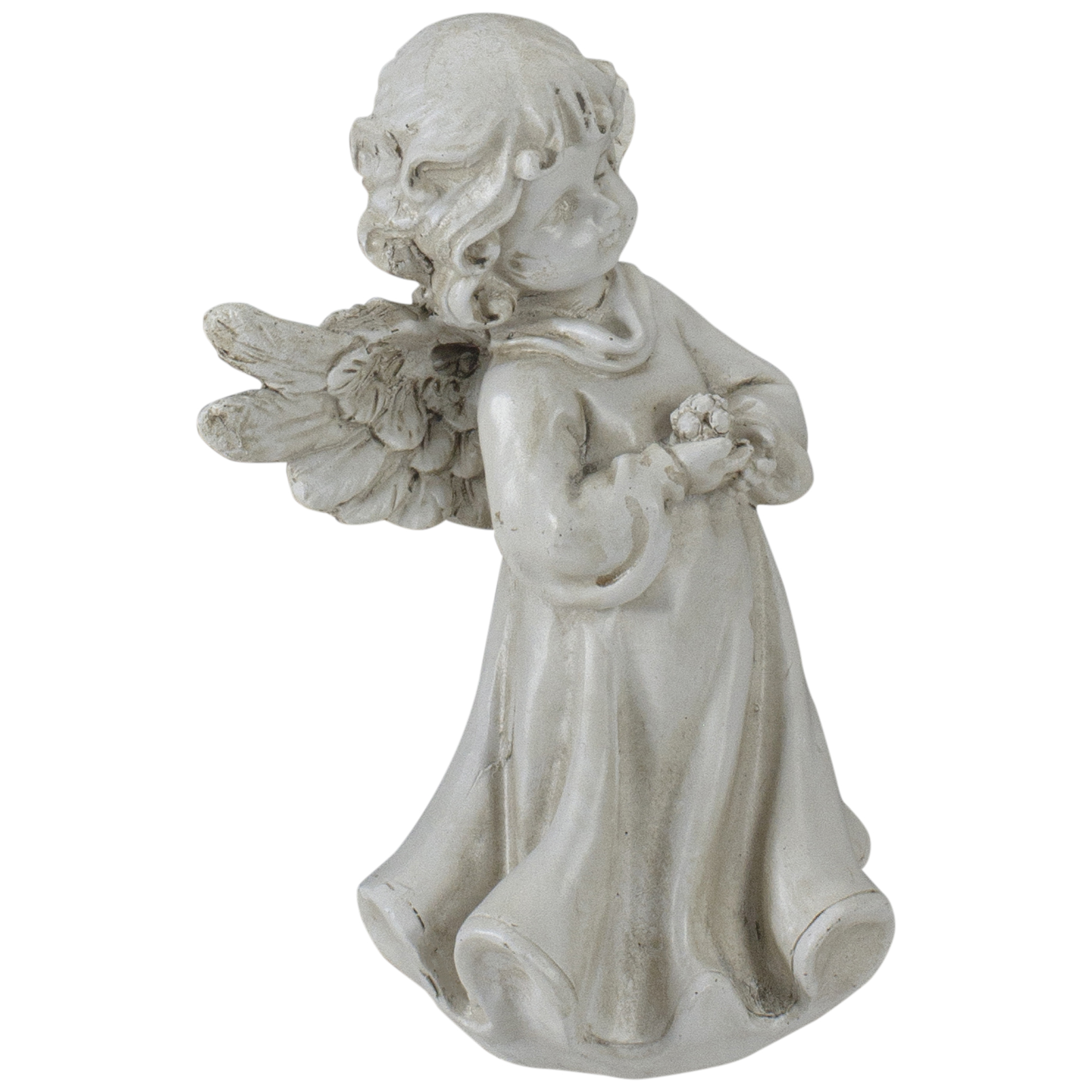 Northlight 6.5" Angel Girl Holding Flower Outdoor Garden Statue - image 3 of 5