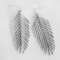 thumbnail image 3 of Humble Chic Palm Leaf Dangle Earrings - Long Boho Dangles, Silver - 3 inch, 3 of 8