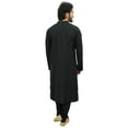 thumbnail image 4 of Atasi Men's Black Kurta Pyjama Set Ethnic Tunic Punjabi Long Shirt-Medium, 4 of 7