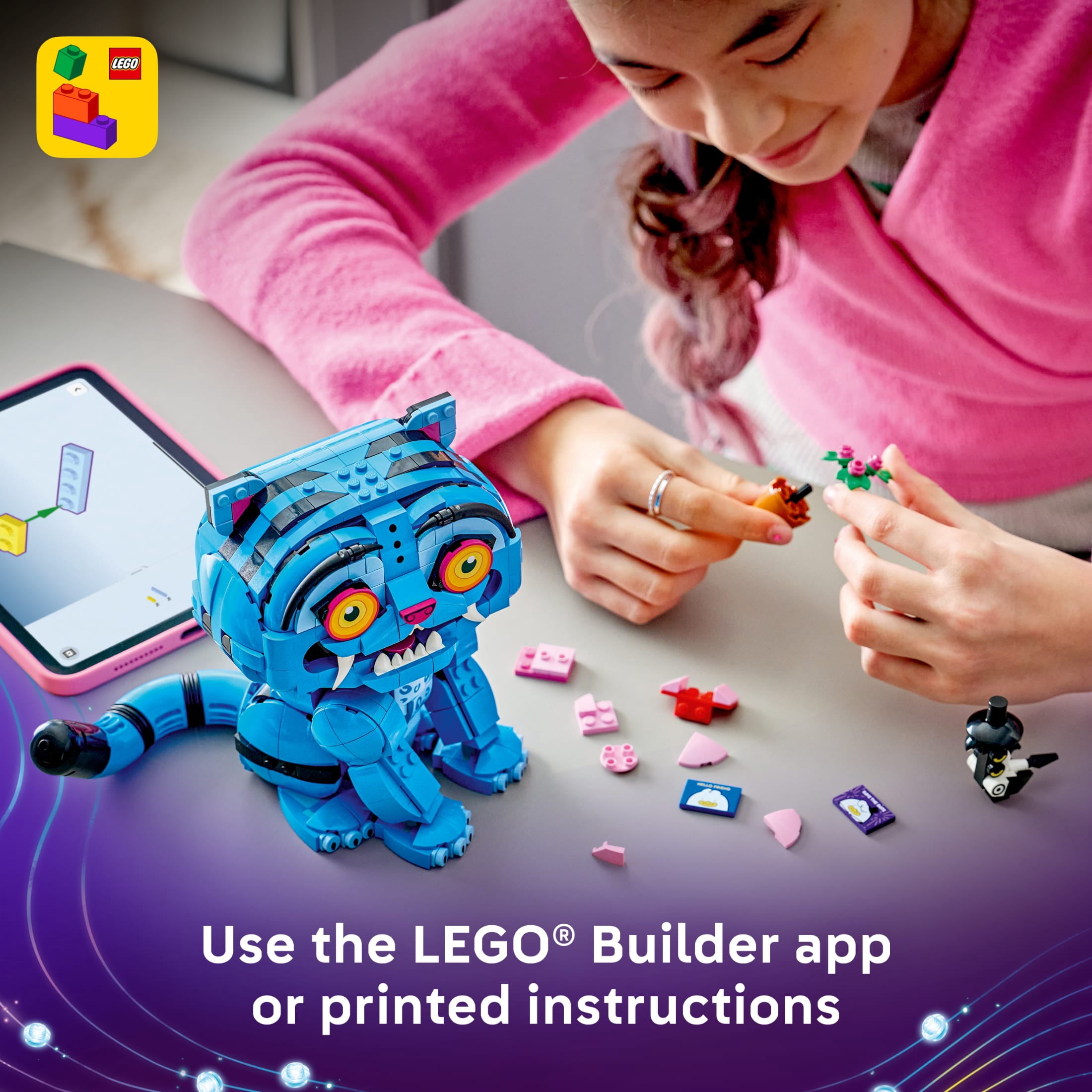 LEGO KPop Demon Hunters Derpy Tiger and Sussie Bird - Building Toys for Girls & Boys, Ages 9+ - KPop Demon Hunters Toy & Merch - Kids Bedroom Decor - 72537