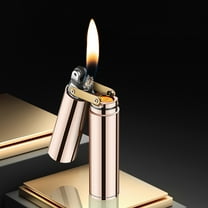 HDWUEN Electric Lighter,Rechargeable Wheel Lighter Portable Stove Lighter for Camping Hiking BBQ,Rose Gold