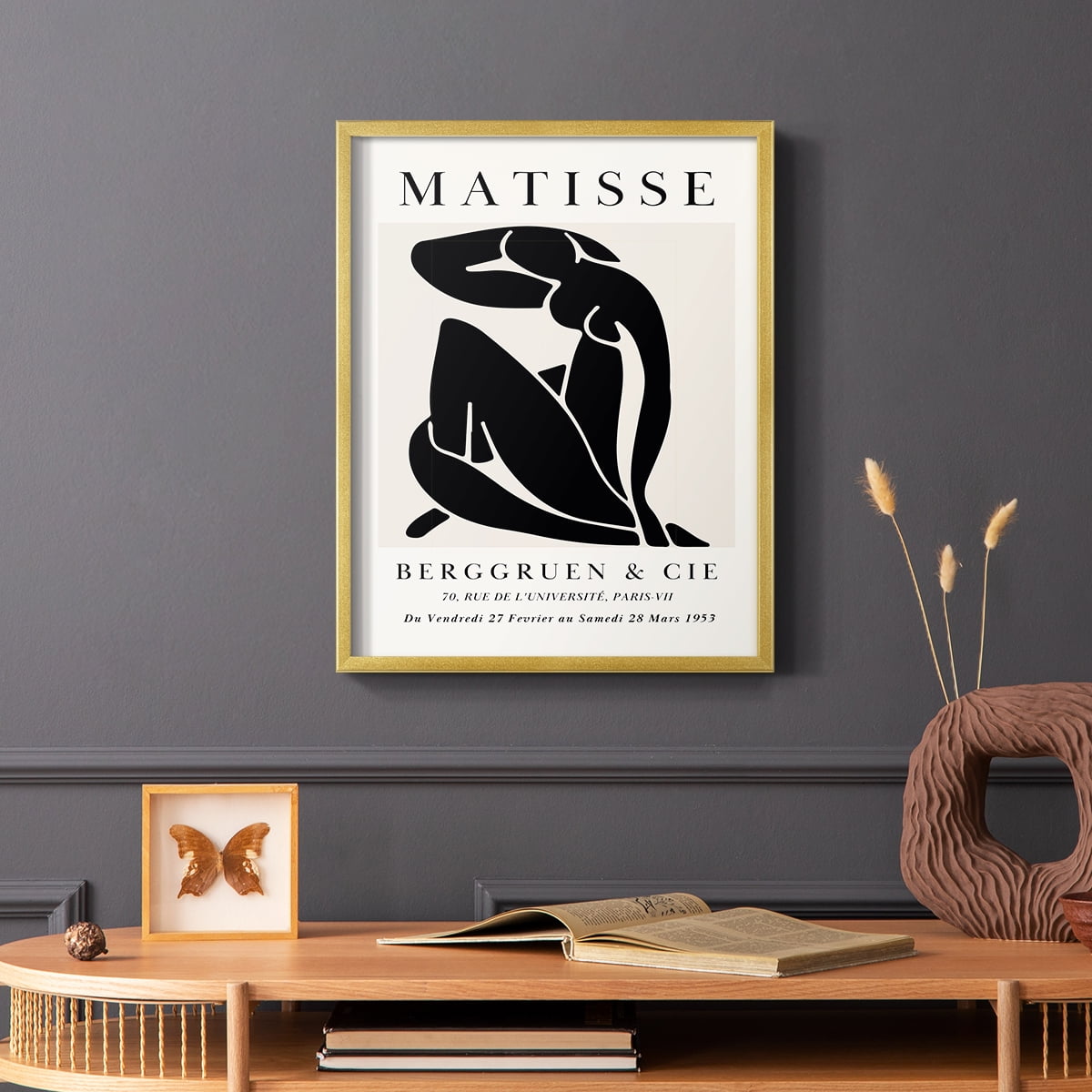 Matisse CDXC in Gold Solid Wood Framed Print No Nail Hanging