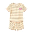 thumbnail image 6 of KPOPLK Kids Toddler Infant Girls Clothes Outfit Sets 2 Piece Casual Heart Print Short Sleeve Round Neck Top Shirt+Pants for 3 6 9 12 Months 2t 3t 4t(2-3 Years,Pink), 6 of 7