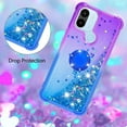 thumbnail image 5 of Clear Case for Xiaomi Redmi A1 with Kickstand for Girls Women, Floating Liquid Holographic Sparkle Glitter Case Bling Gradient Quicksand Cover for Xiaomi Redmi A1/A1+ JB Purple Navy, 5 of 7