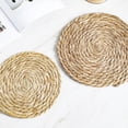 thumbnail image 4 of Woven Placemats Round, Natural Water Hyacinth Weave Placemat for Dining Table, Large Handmade Woven Placemats Heat Resistant Non-Slip, 4 of 4