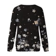 thumbnail image 5 of Women Crew Neck Pullover Halloween Sweatshirt Plus Size Women Casual Crew Neck Sweatshirt Flowers Printing Long Sleeve Sweatshirt Casual Top Pullover M, 5 of 5