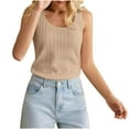 thumbnail image 1 of Plebaso Débardeurs pour Femmes Été Sans Manches T-Shirts Col Rond Décontractés Printemps Sorties, 1 of 6