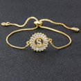 thumbnail image 2 of Nidin gran oferta AZ inicial Micro Pave Cubic Zircon letra encanto cadena pulseras ajustable para mujeres amantes joyería regalo brazalete Tan Jianjun unisex, 2 of 2