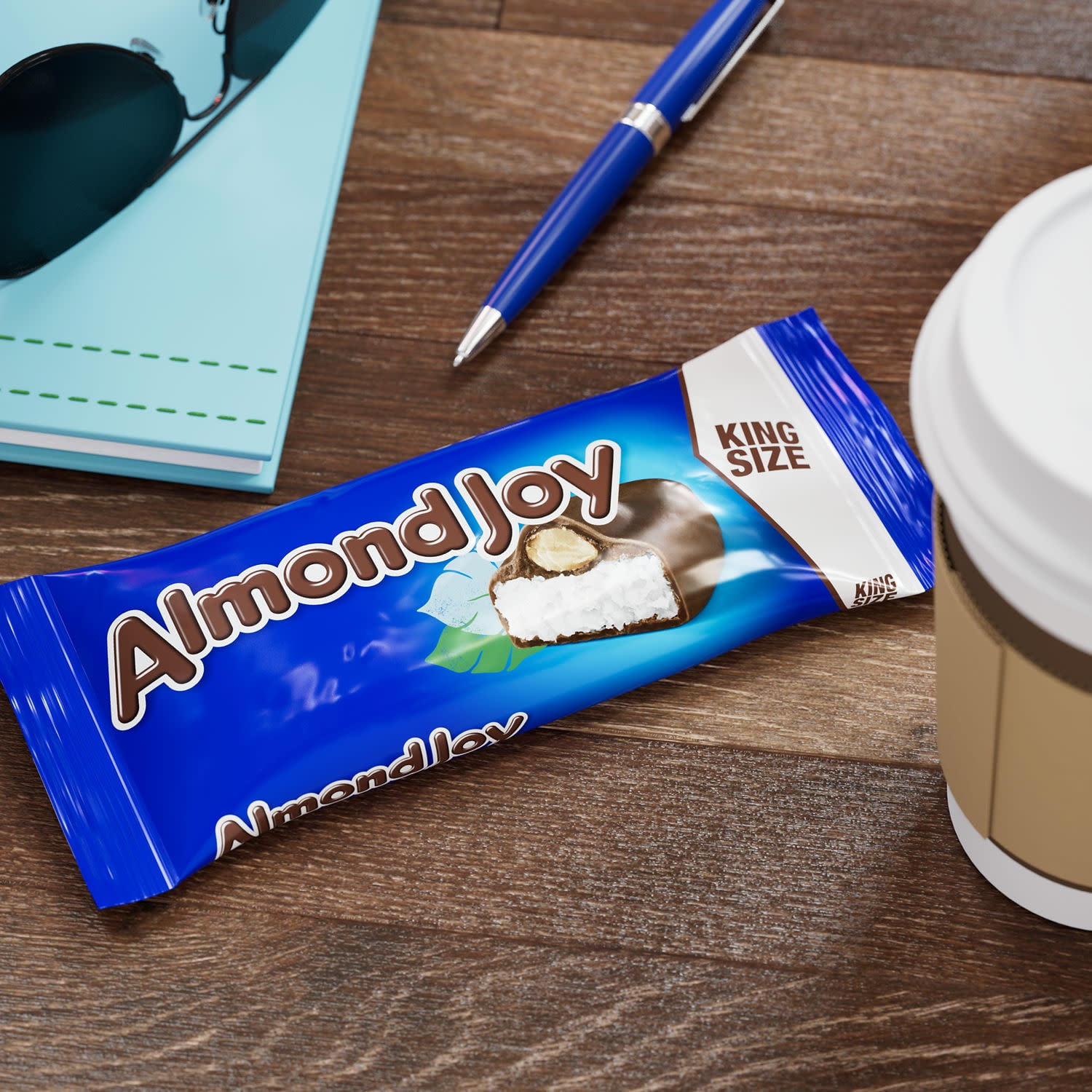 Almond Joy Coconut and Almond Chocolate King Size Candy, Bars 3.22 oz, 4 Pieces