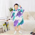 thumbnail image 6 of FORMRS Wearable Blanket Hoodie with Sleeves for Kids Cozy Flannel Sweatshirt, Green Drawing, 6 of 7