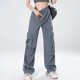 thumbnail image 4 of Pantalones casuales de cintura elástica para mujer - Adorno con cordón, bolsillos, poliéster, primavera/verano/otoño, S-XXXL, 4 of 4