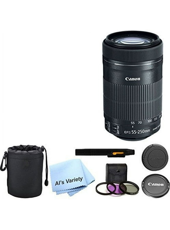 Canon EF-S 55-250mm f/4.0-5.6 IS STM Telephoto Zoom Lens AL'S VARIETY Premium Lens Kit + 5pc Bundle