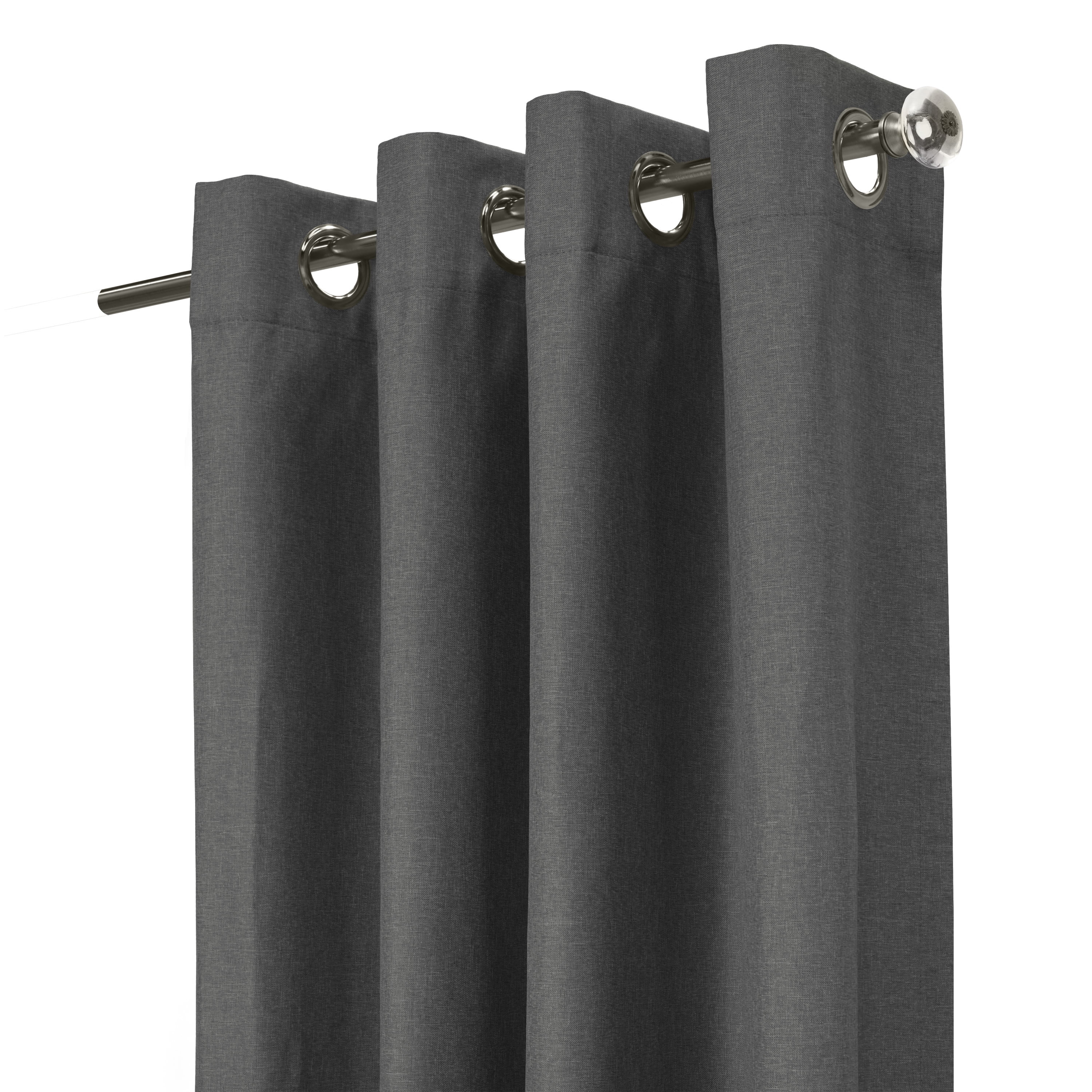 Elba Total Blackout Textured Curtain Panel 52" x 84" in Charcoal