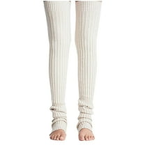 qolati Leg Warmers for Women 80s Ribbed Knitted Long Socks for Party Sports Winter Soft Long Legwarmer Warmer Knitted Stirrup for Yoga Dance
