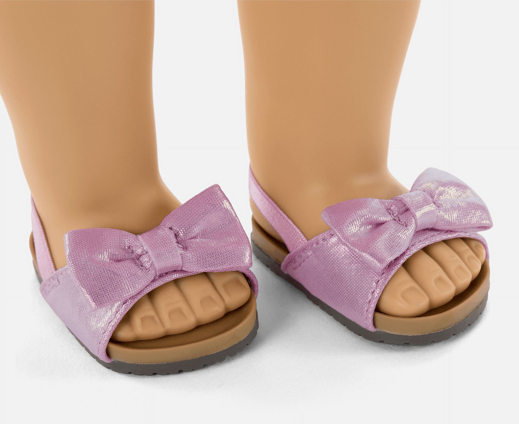 American Girl Bows on the Toes Sandals for 18 inch Dolls - Rainbow Ruffles Collection