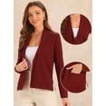 thumbnail image 2 of DARING DIVA Women's Long Sleeve Button Open Front Knit Cardigans with Pockets XS Red, 2 of 5