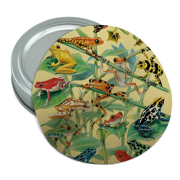 Tropical Rainforest Frogs Froggies Dart Round Rubber Non-Slip Jar Gripper Lid Opener