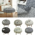 thumbnail image 2 of Nappe Ronde Lavable en Lin Géométrique Décoration de Table, 2 of 8