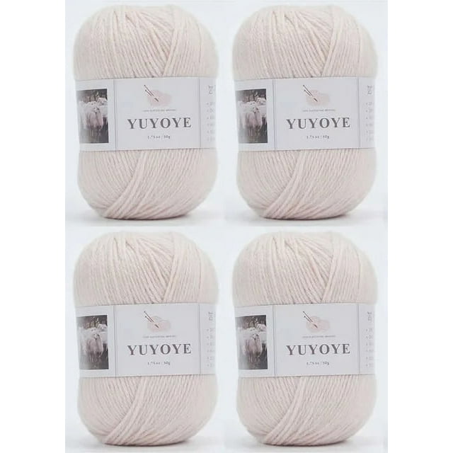 Fil de Laine Mérinos 100 % à 4 Brins, 50 g