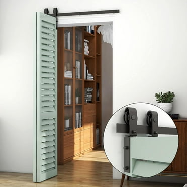 3ft/36" Bi-Fold Sliding Barn Door Track Kit for 2 Doors,Heaving Duty Barn Door Hardware Kit,Quietly and Smoothly (No Doors)