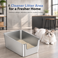 thumbnail image 6 of Sliver-Side Entry 17.5"L×13.6"W×7.9"H Stainless Steel Cat Litter Box, 6 of 6