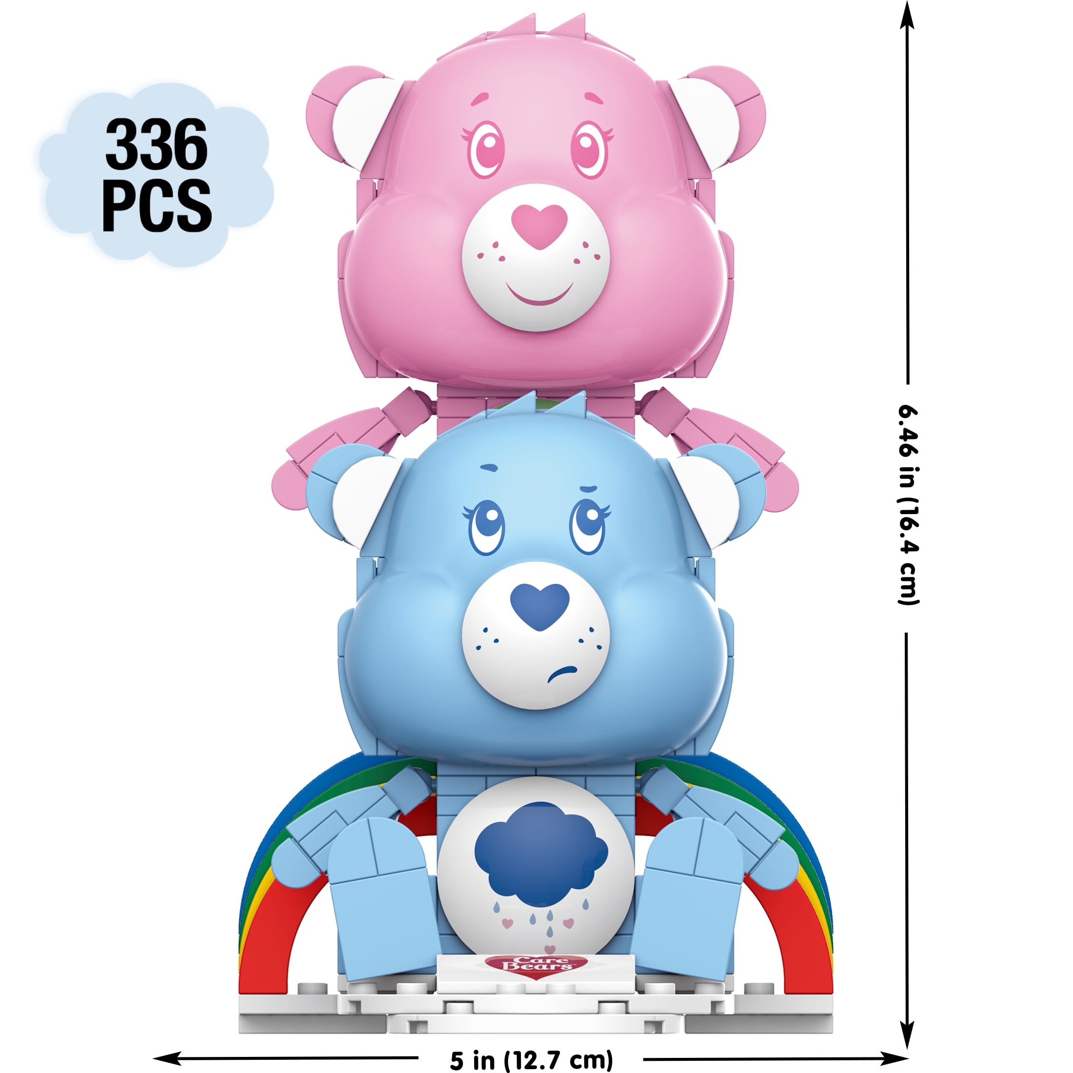 Brickcraft Care Bears Cheer Bear & Grumpy Bear Brick Building Kit (336 Plastic Pieces), Two Cute Ted(图2)