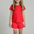 thumbnail image 2 of XZNPDUCQ Toddler Girl Clothes, 2Pcs Baby Girl Summer Outfits Sleeveless Bow Knot Tank Shirts Tops + Shorts Clothing Sets 1-5T T-Shirt Set 7-8 Years Red, 2 of 9