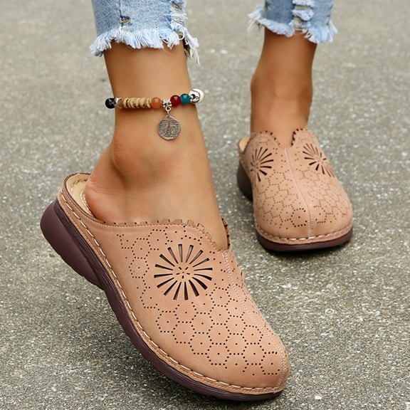 UTTOASFAY Womens Sandals Summer Ladies Slippers Women's Shoes Casual Wedges Heel Sandals Khaki 6