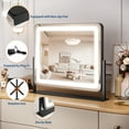 thumbnail image 4 of Large LED Vanity Mirror with 3 Color Lighting Modes – Tabletop Makeup Mirror for Bedroom, Bathroom & Dressing Room – Plug-in, 4 of 8