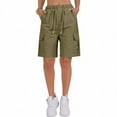 thumbnail image 4 of Pxiakgy Bermuda Shorts for Women Athletic Biker Shorts Women Cargo Shorts for Women Workout Summer Women's Solid Color Multi Pocket Casual Pants Workwear Short Pants Green Xl, 4 of 8