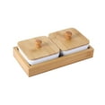 thumbnail image 1 of simhoa Appetizer Tray Food Platter Desserts Serving Plate for Dessert Sweets Fruit 2 grids, 1 of 8