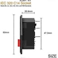 thumbnail image 3 of IEC 320 C14 Adapter Connector, Flush Mount Connector 220-250V/10A Flush Plug with Switch IEC Audio Socket Flush Socket, 3 of 5
