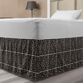 thumbnail image 1 of Azulejo Bed Skirt, Abstract Ceramic Tiles Like Motif Geometric Aztec Ethnic Influences, Elastic Bedskirt Dust Ruffle Wrap Around for Bedding Decor, 4 Sizes, Charcoal Grey Rust Dust, by Ambesonne, 1 of 2