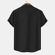 thumbnail image 5 of Ceisia Men's Solid Color Loose Fit Short Sleeve Button Down Shirt for Casual & Vacation Wear Black M Gifts, 5 of 9