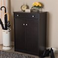 thumbnail image 2 of Baxton Studio Dariell Armoire à Chaussures en Wengé Brun, 2 of 10