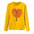 thumbnail image 4 of hcuribad Valentine's Shirts for Women Womens Shirts t Shirts for Women Women's Valentine's Day Love Print Round Neck Long Sleeve Top t Shirt Yellow XL, 4 of 4