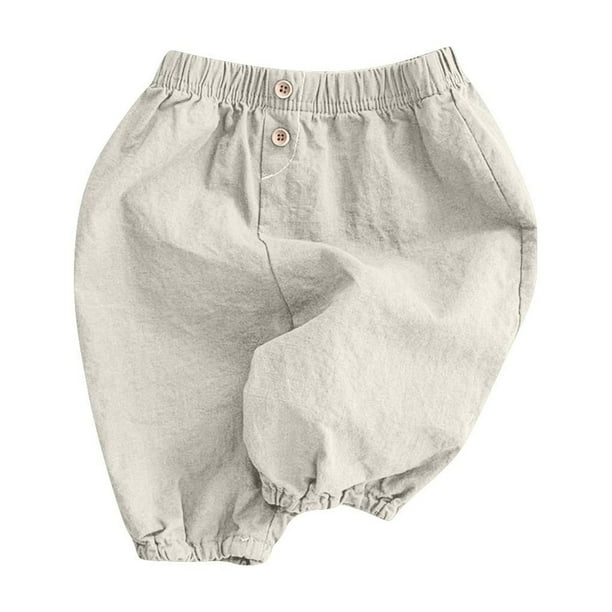 Odeerbi 0-2 Años Niños Niñas Pantalones de Algodón Entrenamiento Atlético Deportes Jogger Pantalones Color Sólido Joggers Sueltos Ligeros