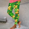 thumbnail image 2 of lcziwo St Patricks Day Leggings for Women Casual High Waisted Tummy Control Yoga Pants Fashion Shamrock Clover Print Stretchy Workout Leggings Green XL, Lighten Sales of The Day, 2 of 5