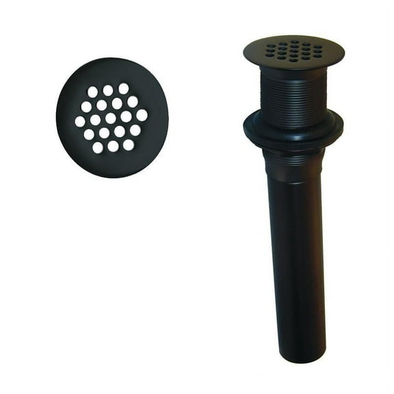 Westbrass D411-12-62 Grid Strainer Lavatory Bathroom Drain Assembly without Overflow Holes - Exposed, Matte Black